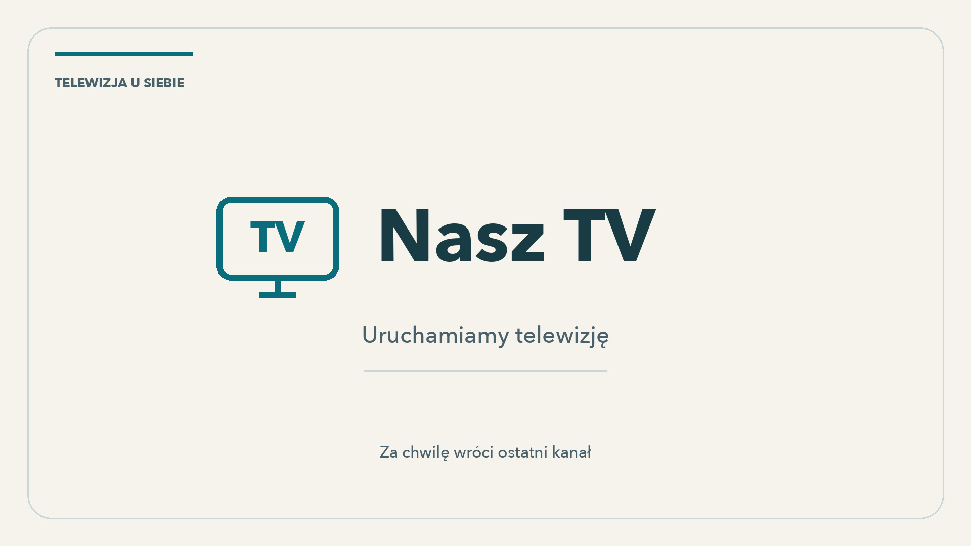 Plansza startowa Nasz TV